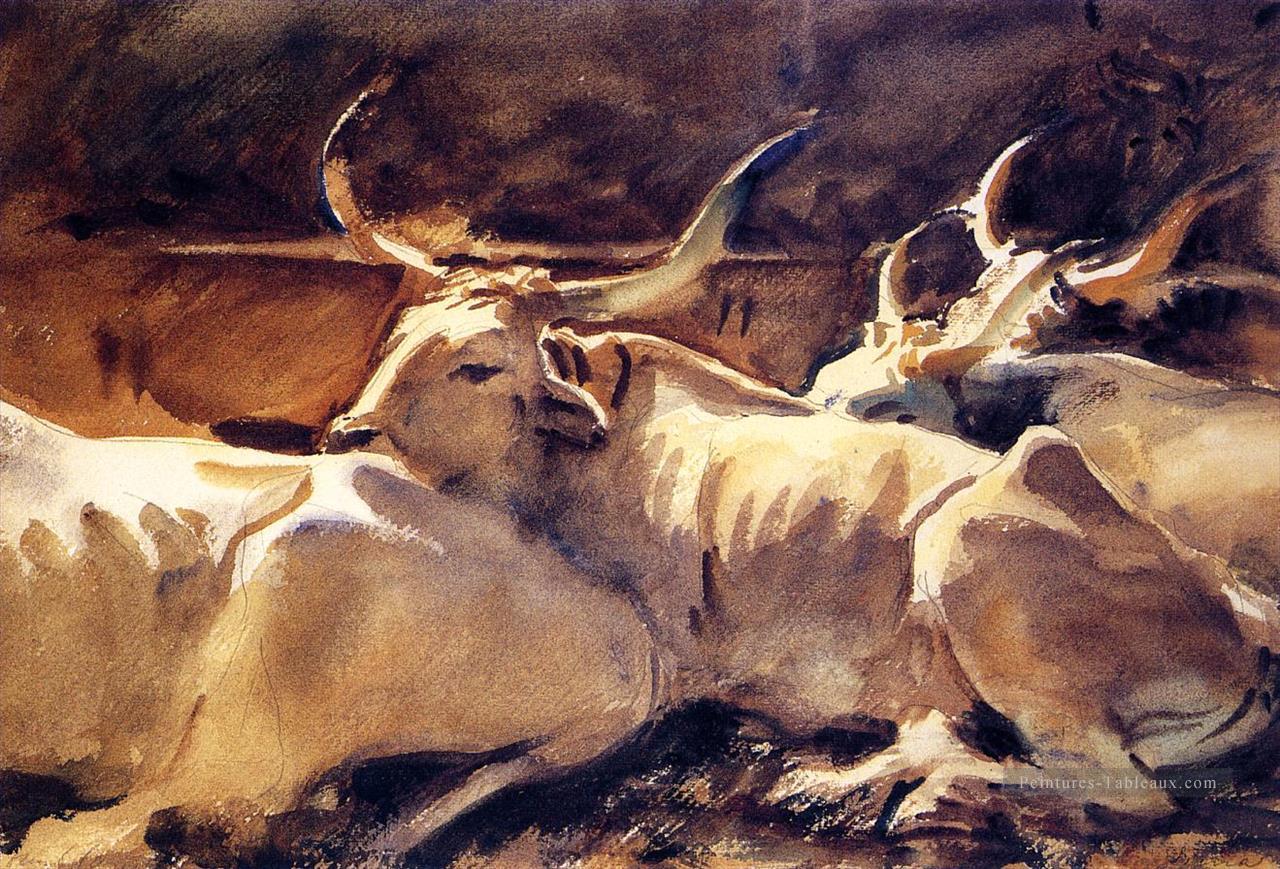 Des bœufs à Repose John Singer Sargent Peintures à l'huile